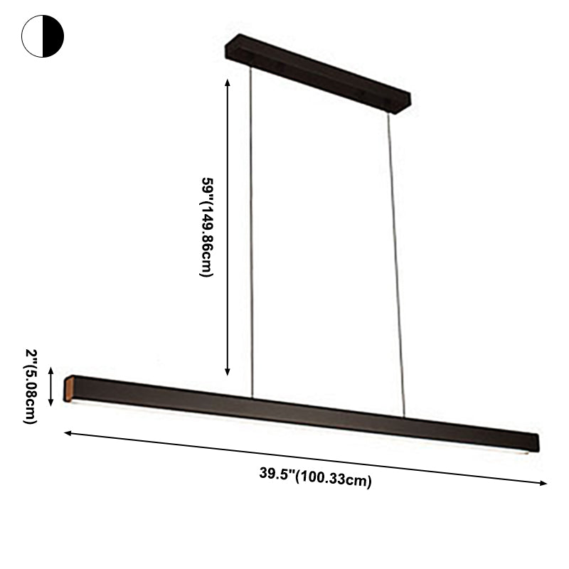 Nordic Modern Island Light LED Long Linear Pendant Lamp for Dining Room