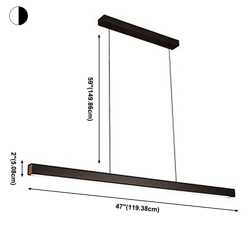 Nordic Modern Island Light LED Long Linear Pendant Lamp for Dining Room