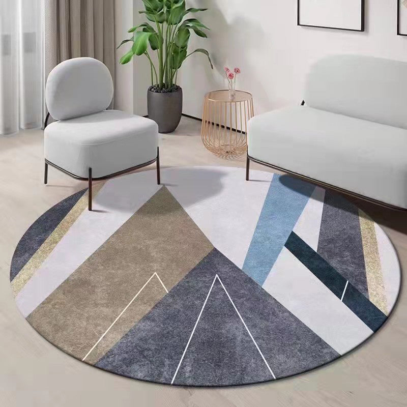 Gray Modern Carpet Polyester Pattern Carpet Non-Slip Backing Carpet for Drawing Room