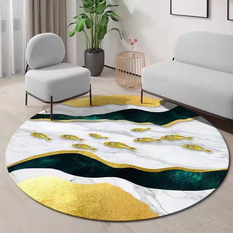 Gray Modern Carpet Polyester Pattern Carpet Non-Slip Backing Carpet for Drawing Room