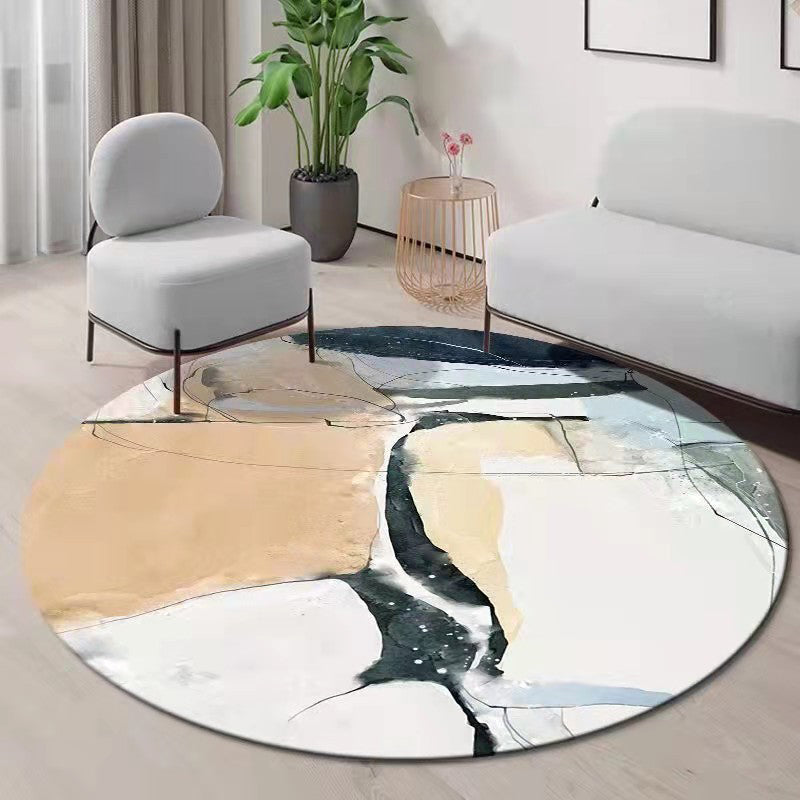Gray Modern Carpet Polyester Pattern Carpet Non-Slip Backing Carpet for Drawing Room