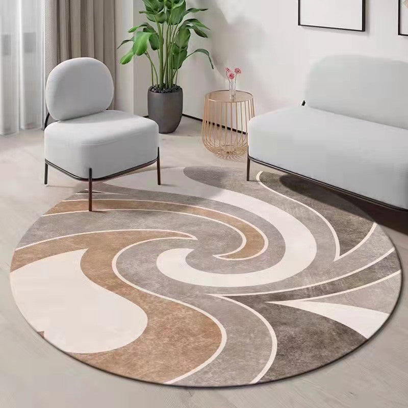 Gray Modern Carpet Polyester Pattern Carpet Non-Slip Backing Carpet for Drawing Room