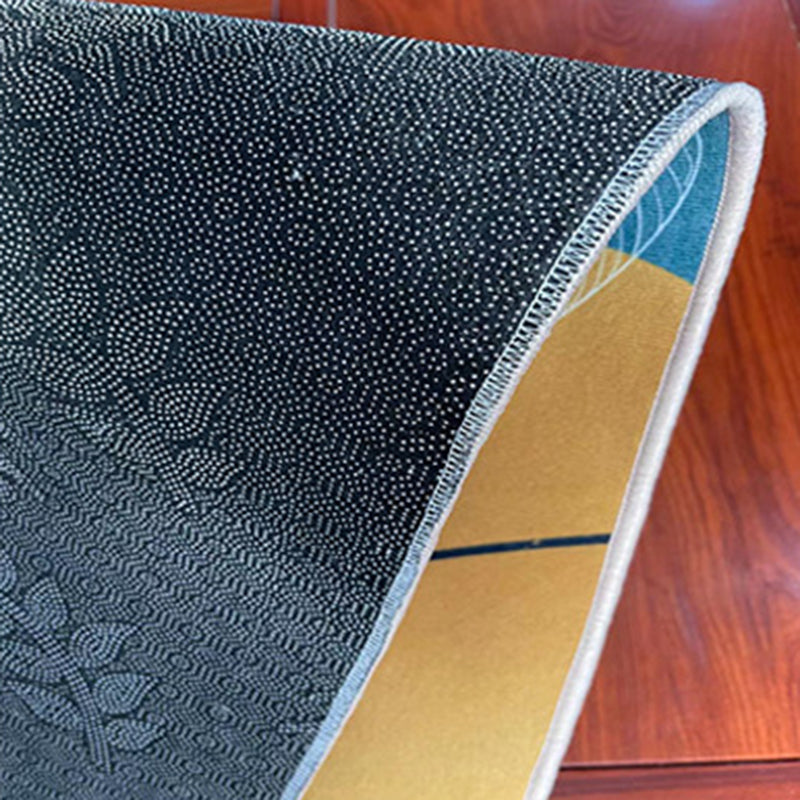 Orange Modern Rug Polyester Pattern Indoor Rug Stain Resistant Rug for Living Room