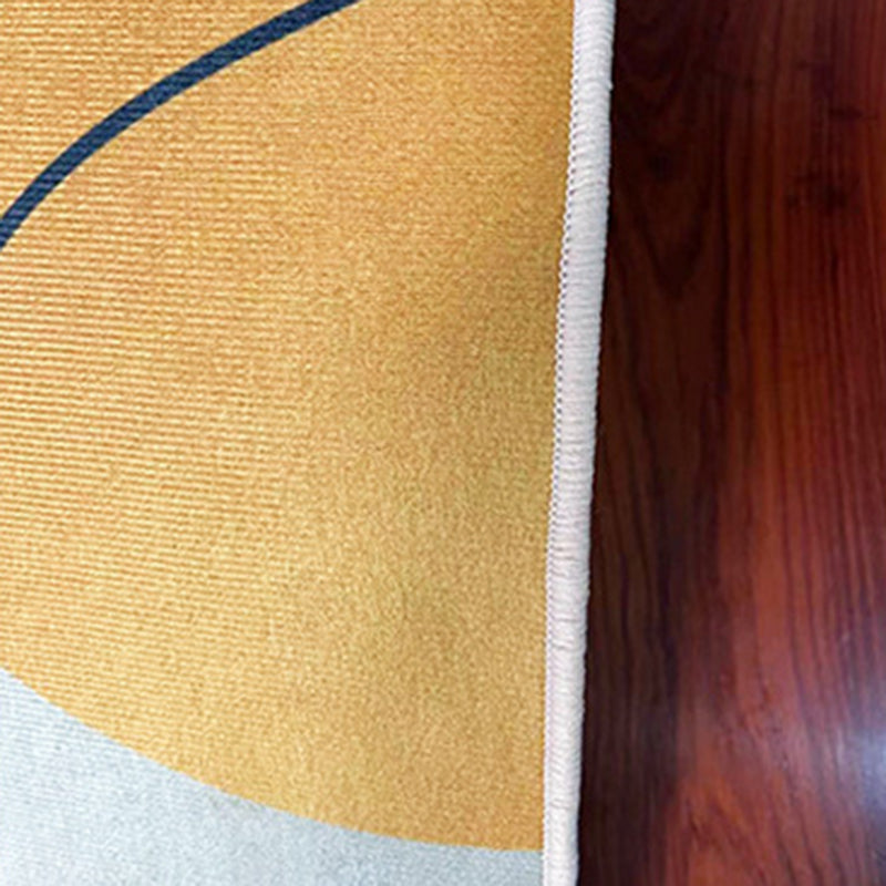Orange Modern Rug Polyester Pattern Indoor Rug Stain Resistant Rug for Living Room