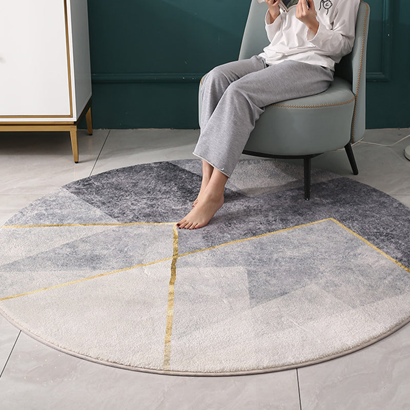 Gray Modern Rug Polyester Indoor Rug Stain Resistant Rug for Home Decor