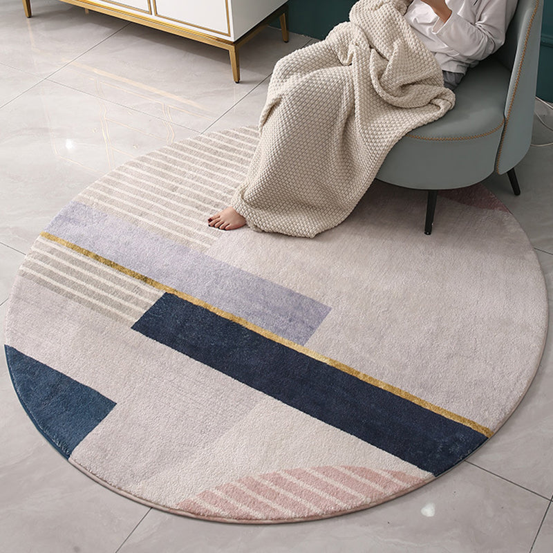 Gray Modern Rug Polyester Indoor Rug Stain Resistant Rug for Home Decor