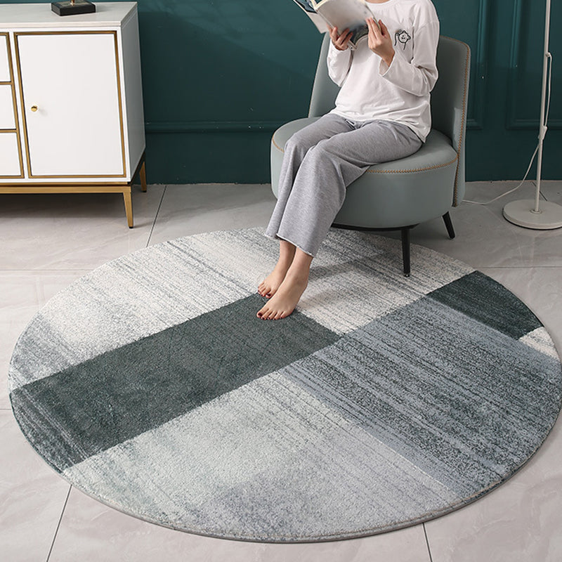 Gray Modern Rug Polyester Indoor Rug Stain Resistant Rug for Home Decor