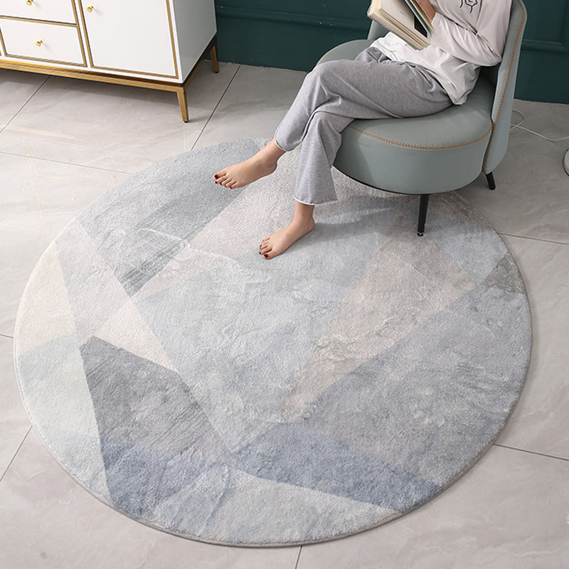 Gray Modern Rug Polyester Indoor Rug Stain Resistant Rug for Home Decor