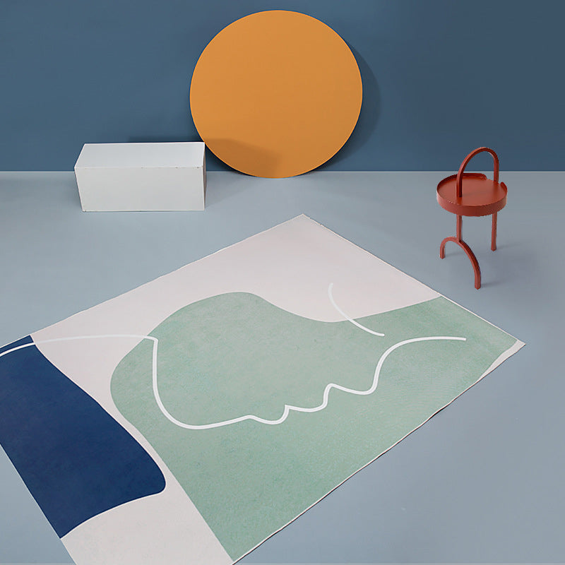 Tapis moderne vert en Polyester, pièce de couleur, pour la décoration de la maison