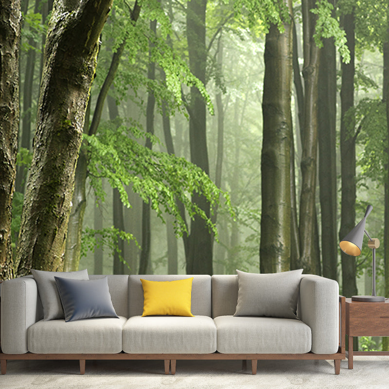 Photography Stain Resistant Wall Mural Wallpaper Forest Sitting Room Wall Mural
