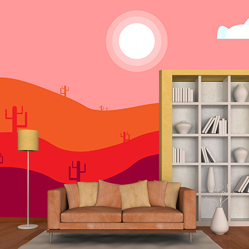 Eco-friendly Wall Mural Wallpaper Desert Illustration Sitting Room Wall Mural