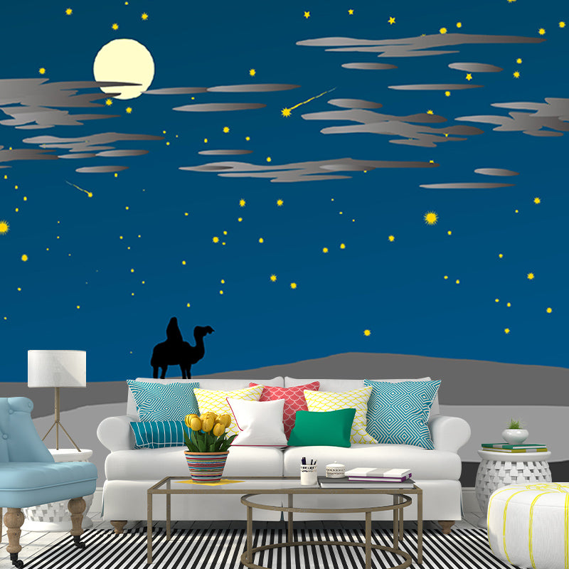 Eco-friendly Wall Mural Wallpaper Desert Illustration Sitting Room Wall Mural