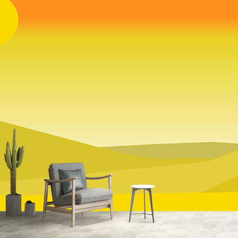 Desert Mildew Resistant Wallpaper Illustration Sleeping Room Wall Mural