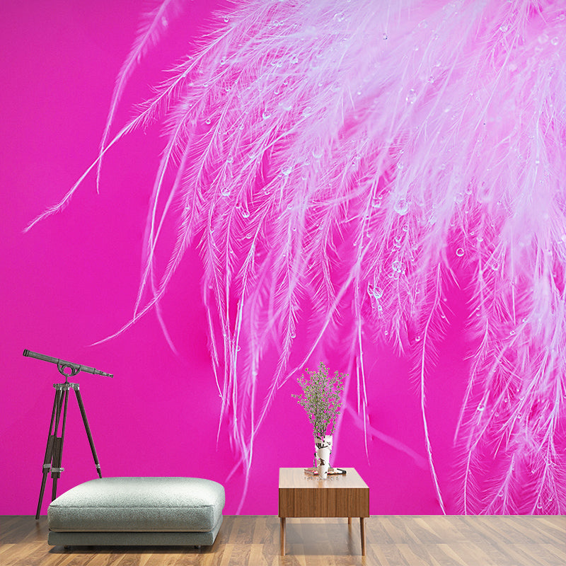 Feather Mildew Resistant Wallpaper Environmental Sleeping Room Wall Mural