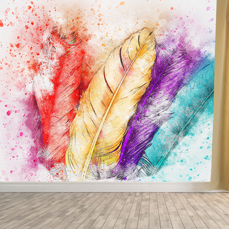 Environmental Illustration Mural Wallpaper Feather Indoor Wall Mural