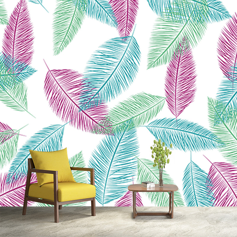 Illustration Stain Resistant Mural Wallpaper Feather Living Room Wall Mural