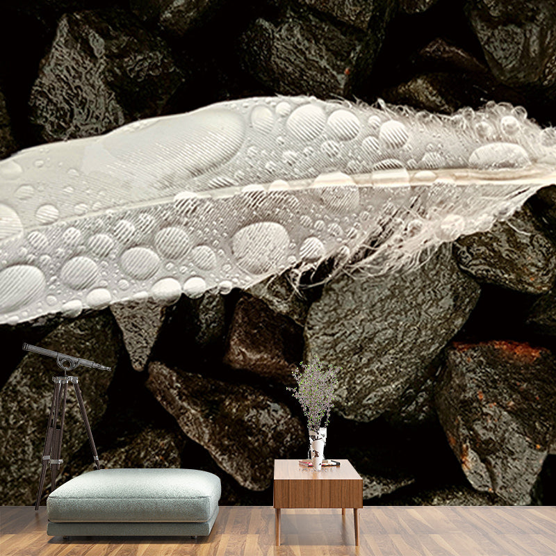 Environmental Wall Mural Wallpaper Feather Sitting Room Wall Mural
