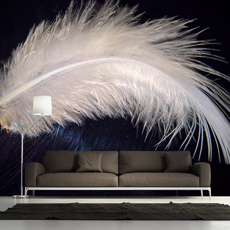 Modern Style Wall Mural Wallpaper Feather Bedroom Wall Mural