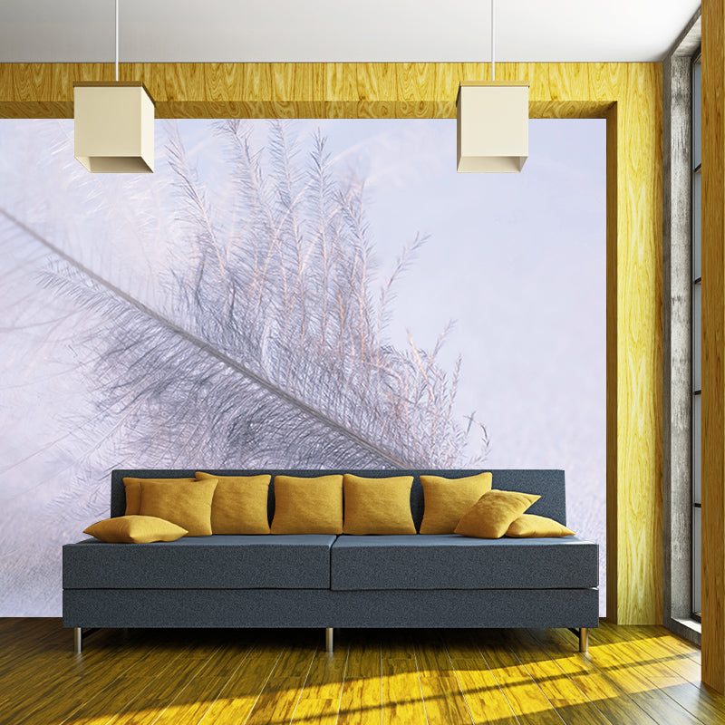 Modern Style Wall Mural Wallpaper Feather Bedroom Wall Mural