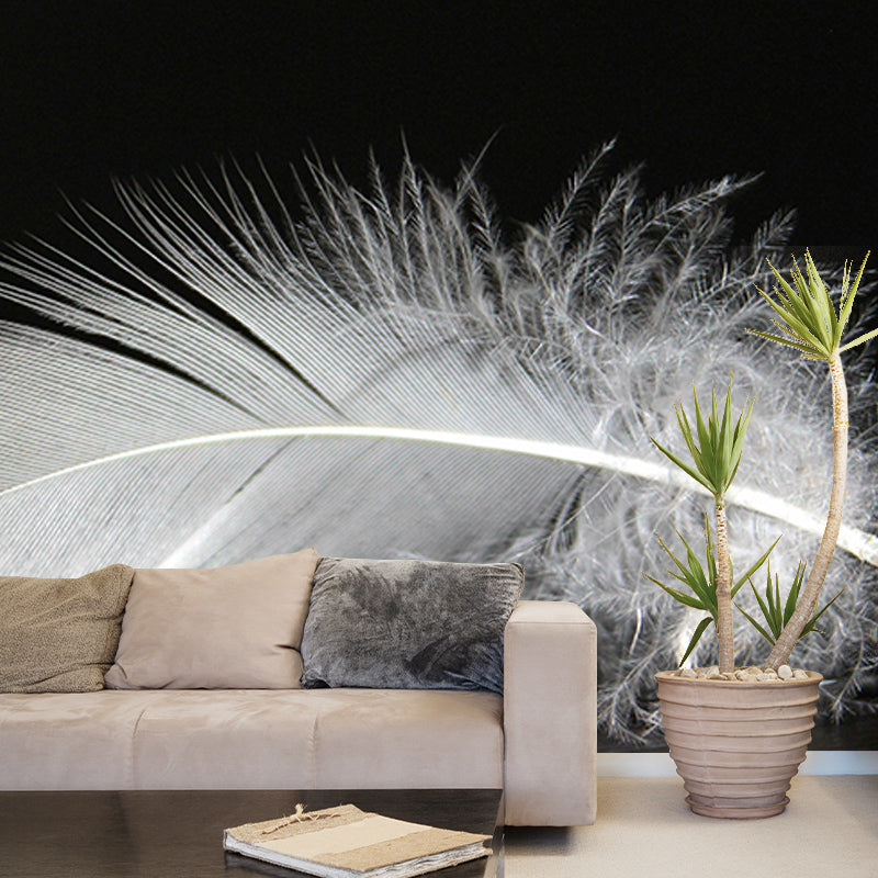 Bright Color Wall Mural Wallpaper Feather Sitting Room Wall Mural