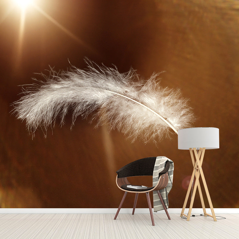 Photography Stain Resistant Mural Wallpaper Feather Living Room Wall Mural