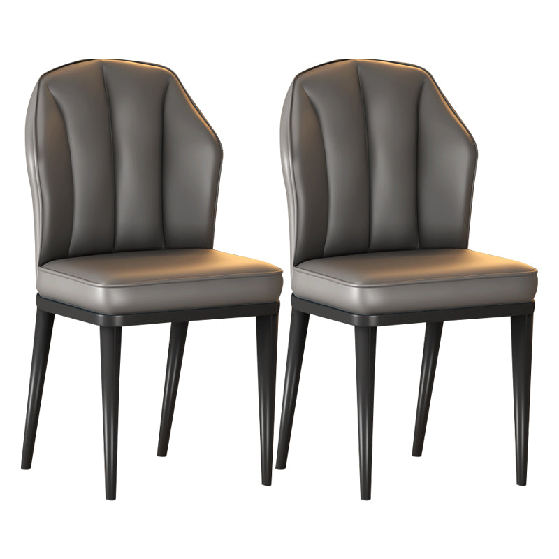 Sillas sin brazos de comedor de metal Glam tapizadas sillas de cuero para restaurante