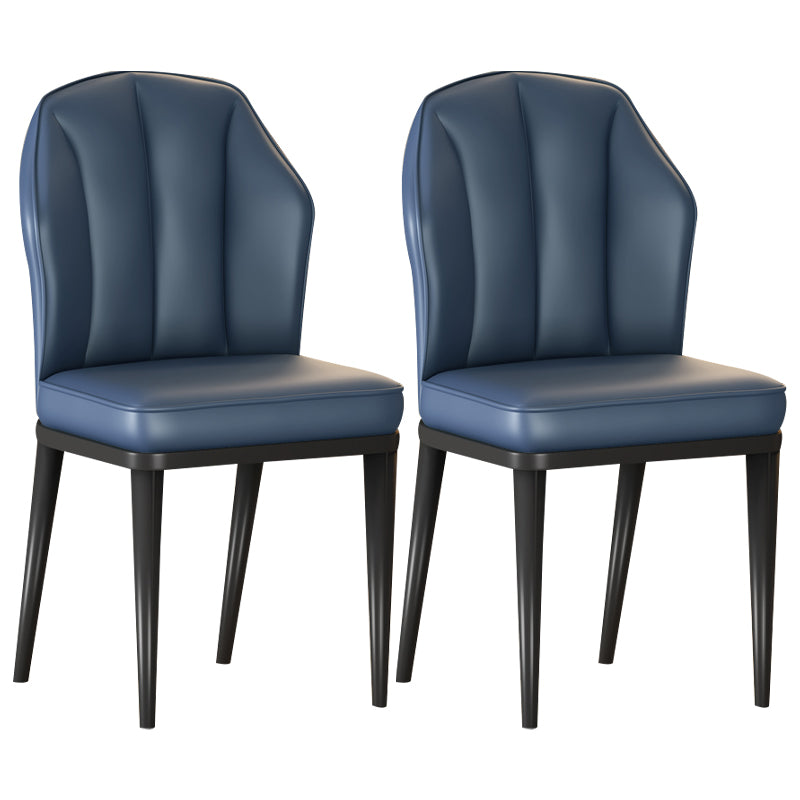 Sillas sin brazos de comedor de metal Glam tapizadas sillas de cuero para restaurante
