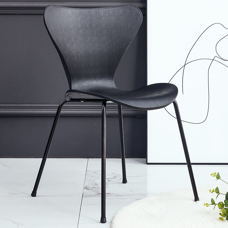 Sillas de comedor de metal contemporáneo, silla lateral sin brazos para cocina