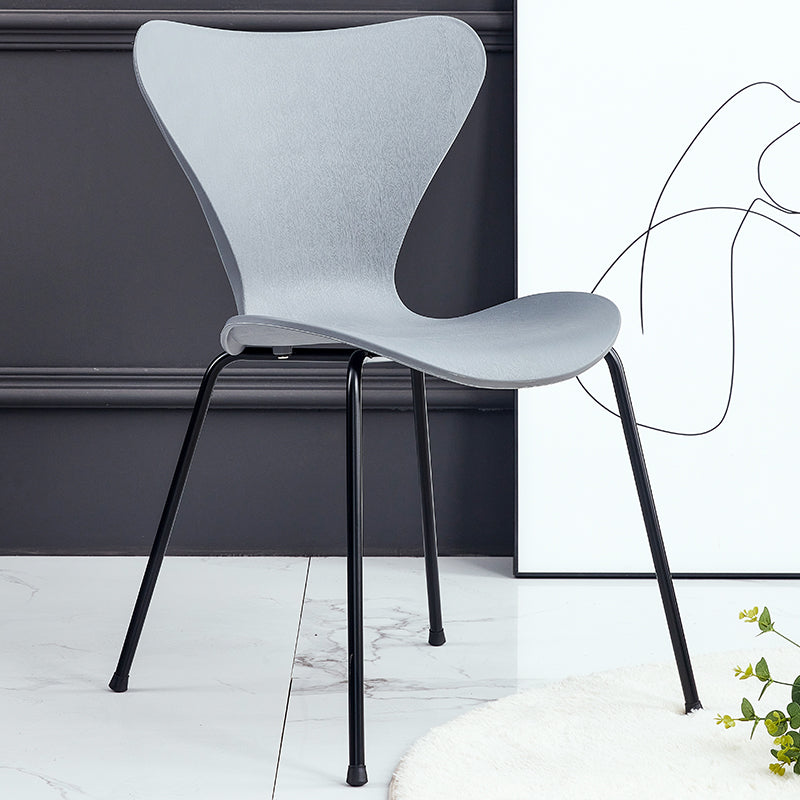 Sillas de comedor de metal contemporáneo, silla lateral sin brazos para cocina