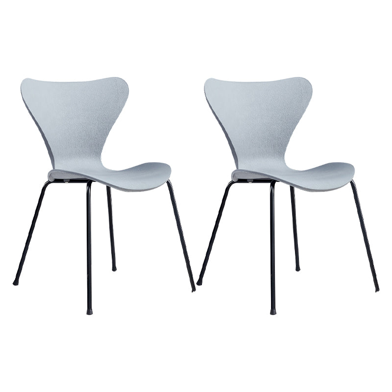 Sillas de comedor de metal contemporáneo, silla lateral sin brazos para cocina