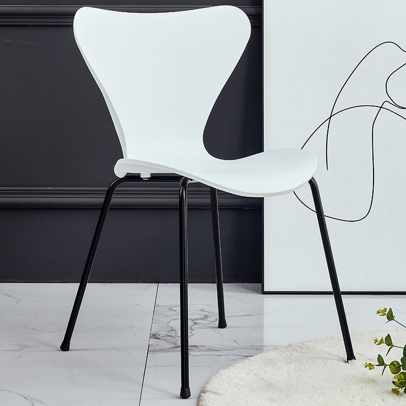 Sillas de comedor de metal contemporáneo, silla lateral sin brazos para cocina