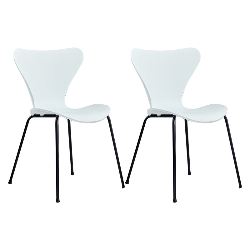 Sillas de comedor de metal contemporáneo, silla lateral sin brazos para cocina