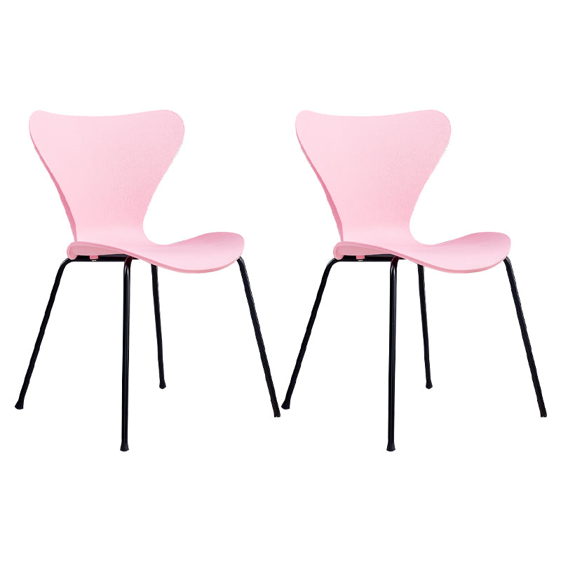 Sillas de comedor de metal contemporáneo, silla lateral sin brazos para cocina