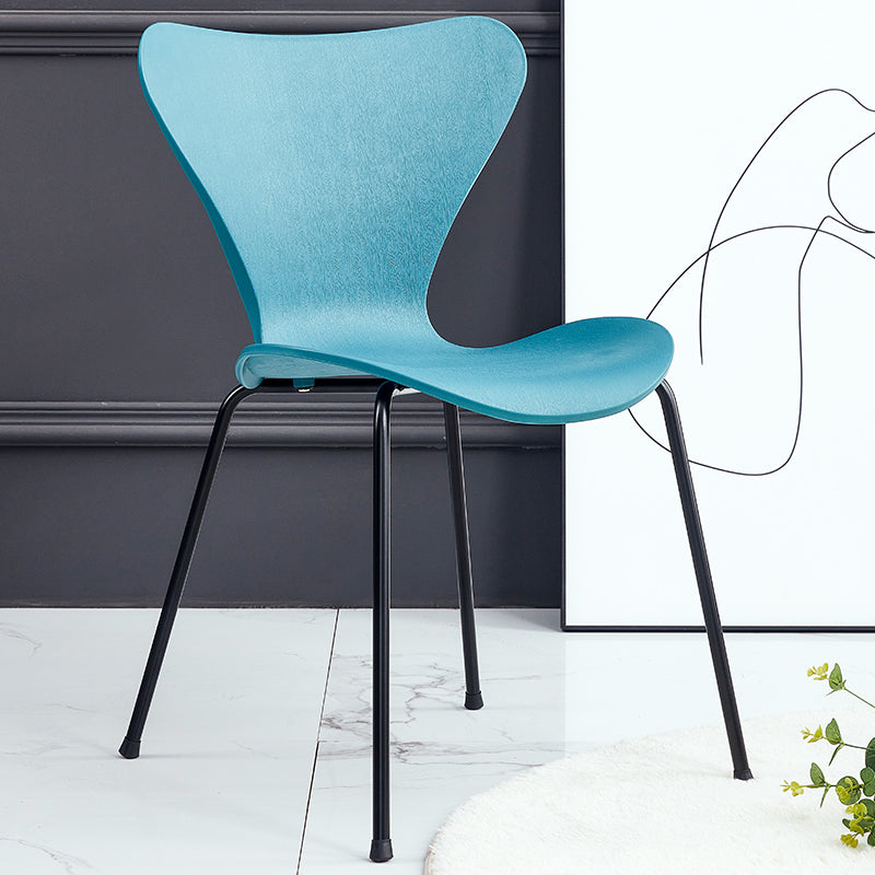 Sillas de comedor de metal contemporáneo, silla lateral sin brazos para cocina