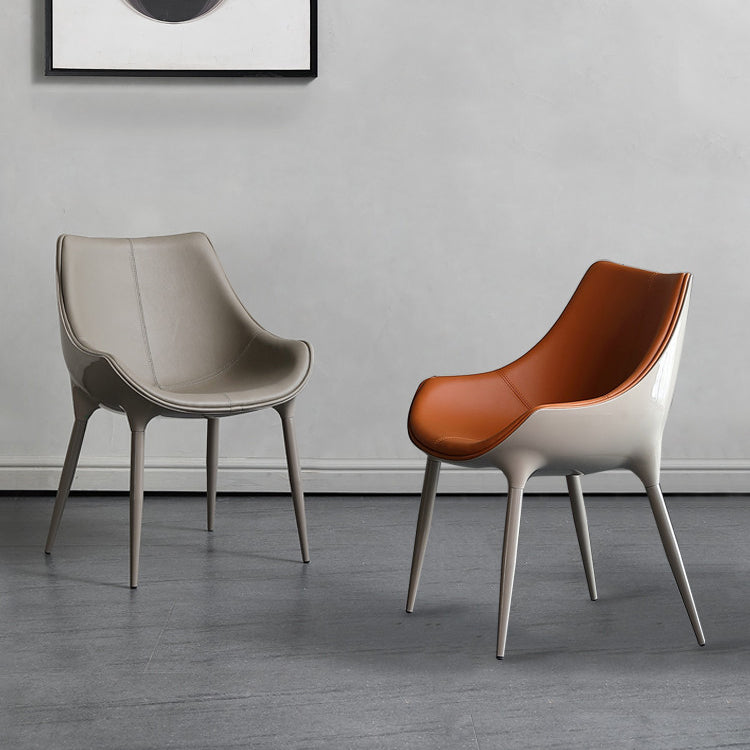 Contemporary Style Dining Side Chair Kitchen Arm Side Chairs with Metal Legs