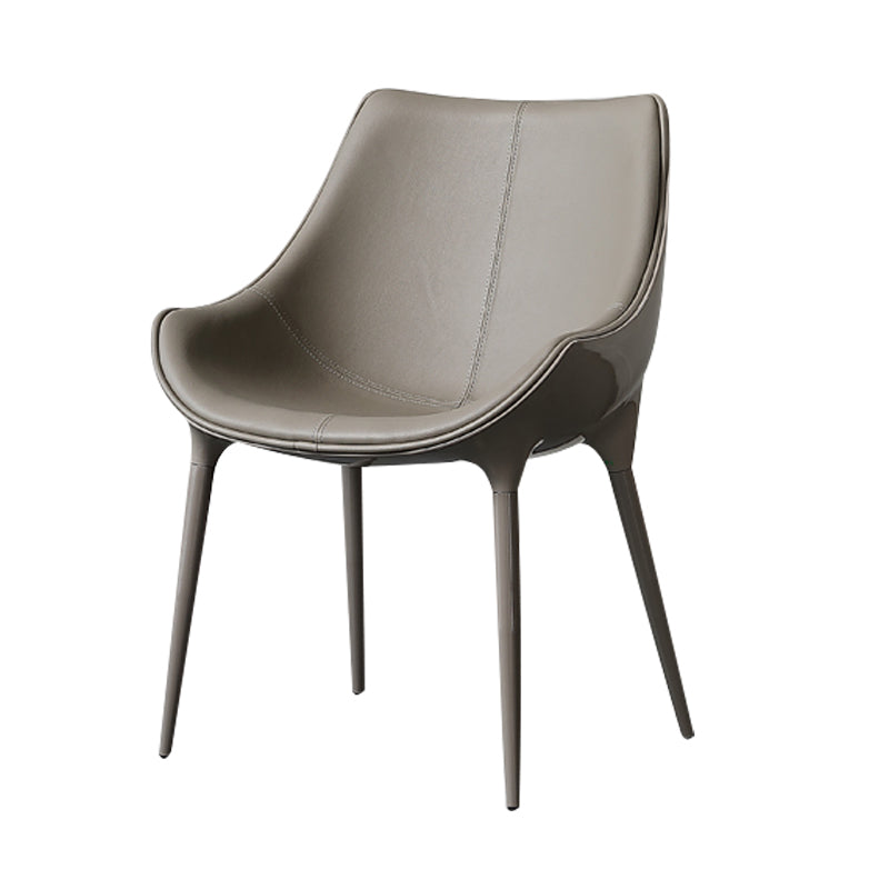 Contemporary Style Dining Side Chair Kitchen Arm Side Chairs with Metal Legs