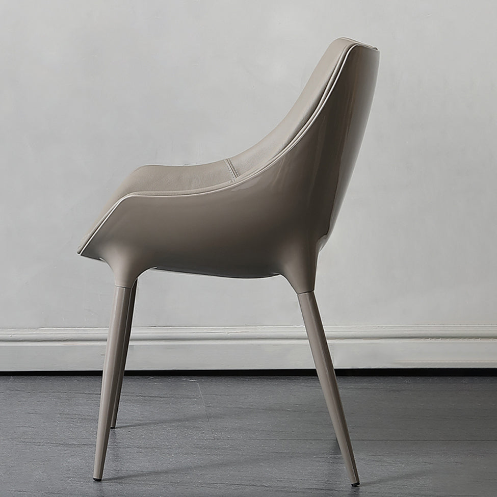 Contemporary Style Dining Side Chair Kitchen Arm Side Chairs with Metal Legs