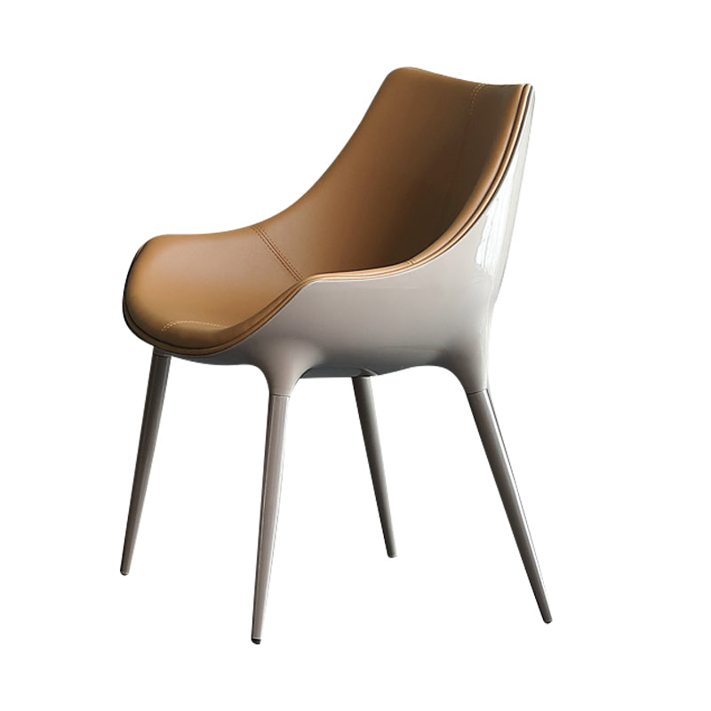 Contemporary Style Dining Side Chair Kitchen Arm Side Chairs with Metal Legs
