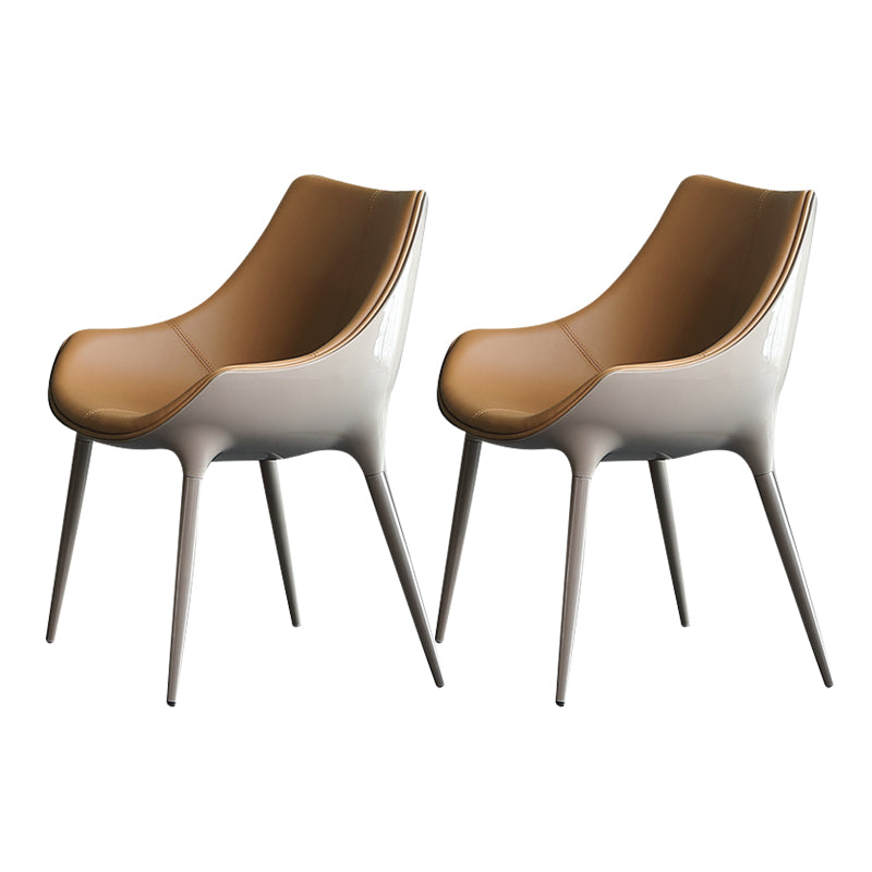 Contemporary Style Dining Side Chair Kitchen Arm Side Chairs with Metal Legs