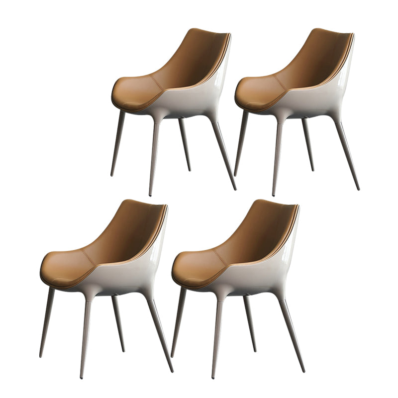 Contemporary Style Dining Side Chair Kitchen Arm Side Chairs with Metal Legs