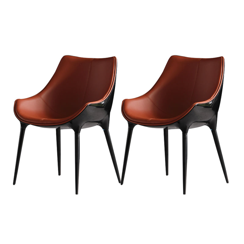 Contemporary Style Dining Side Chair Kitchen Arm Side Chairs with Metal Legs