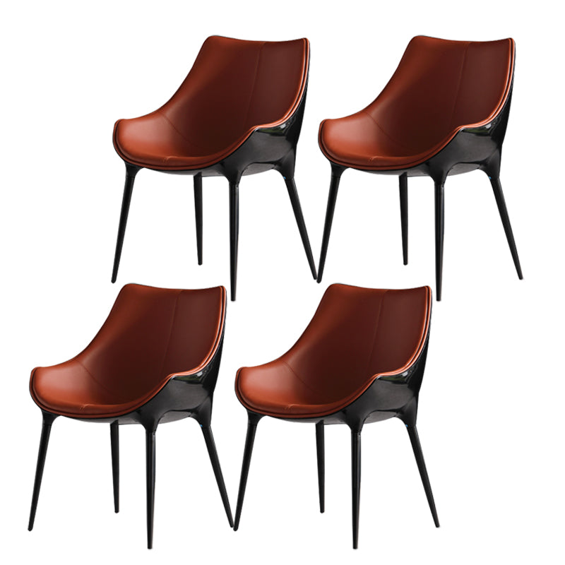 Contemporary Style Dining Side Chair Kitchen Arm Side Chairs with Metal Legs