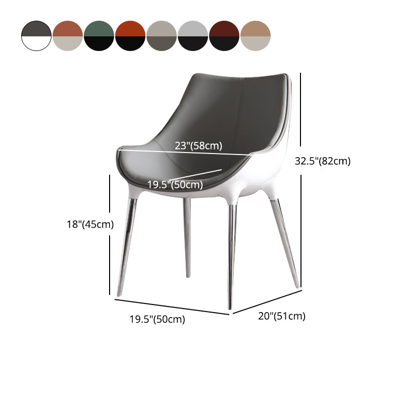 Contemporary Style Dining Side Chair Kitchen Arm Side Chairs with Metal Legs