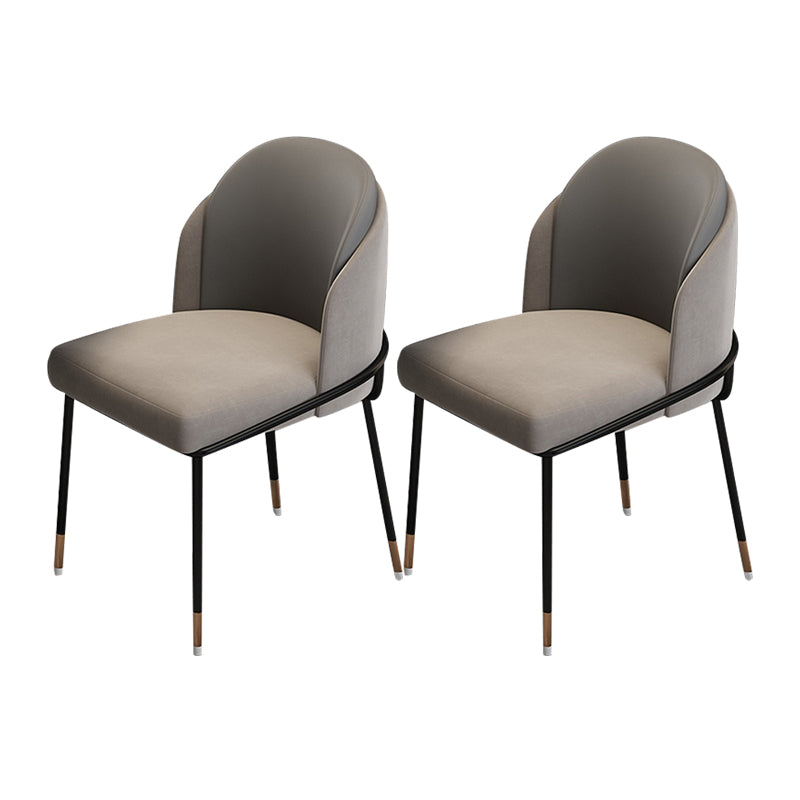 Silla de comedor de metal Glam, silla sin brazos lateral de comedor tapizada para uso en restaurantes