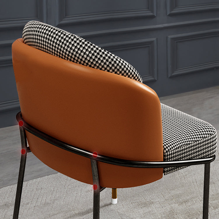 Silla de comedor de metal Glam, silla sin brazos lateral de comedor tapizada para uso en restaurantes