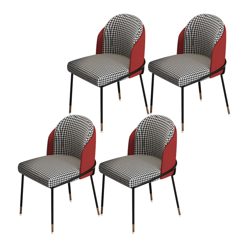 Silla de comedor de metal Glam, silla sin brazos lateral de comedor tapizada para uso en restaurantes