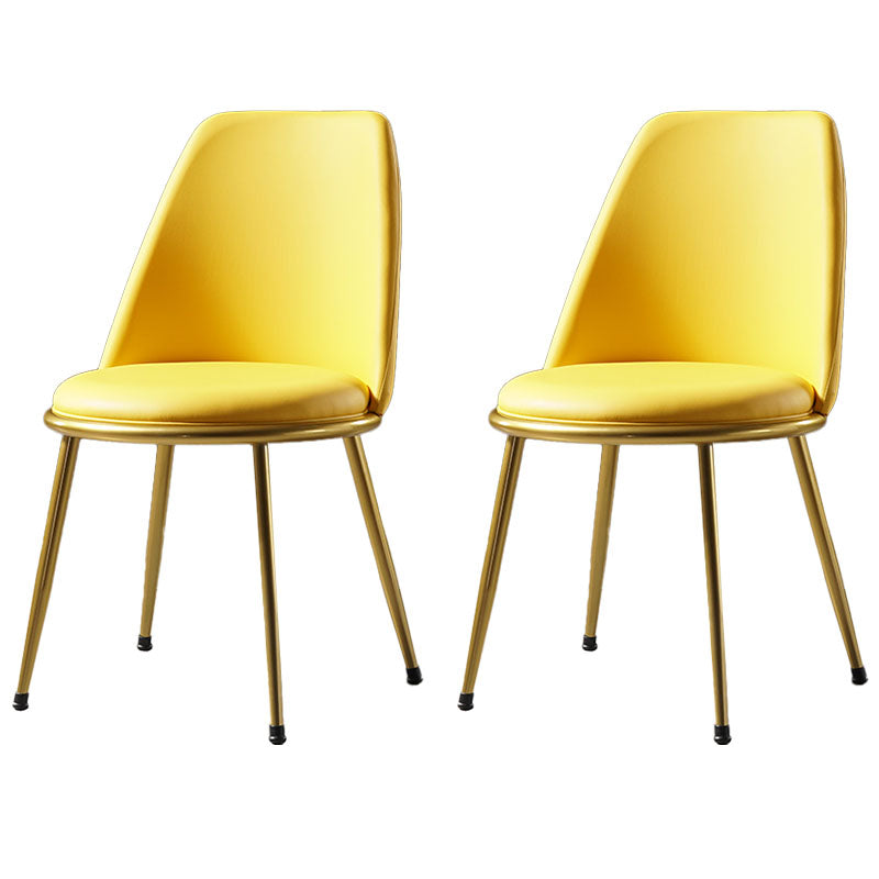 Sillas de comedor de estilo nórdico, silla sin brazos de cocina con patas de metal