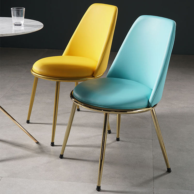 Sillas de comedor de estilo nórdico, silla sin brazos de cocina con patas de metal