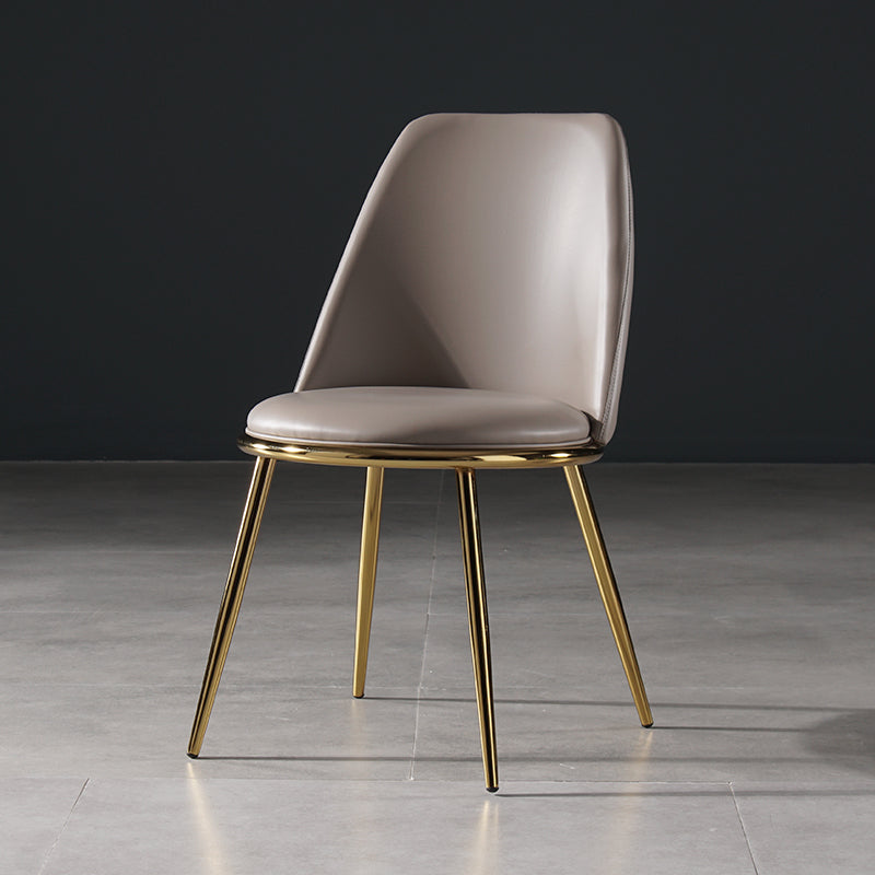 Sillas de comedor de estilo nórdico, silla sin brazos de cocina con patas de metal