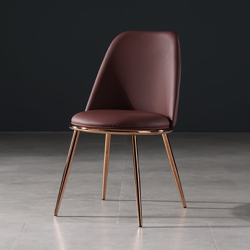 Sillas de comedor de estilo nórdico, silla sin brazos de cocina con patas de metal